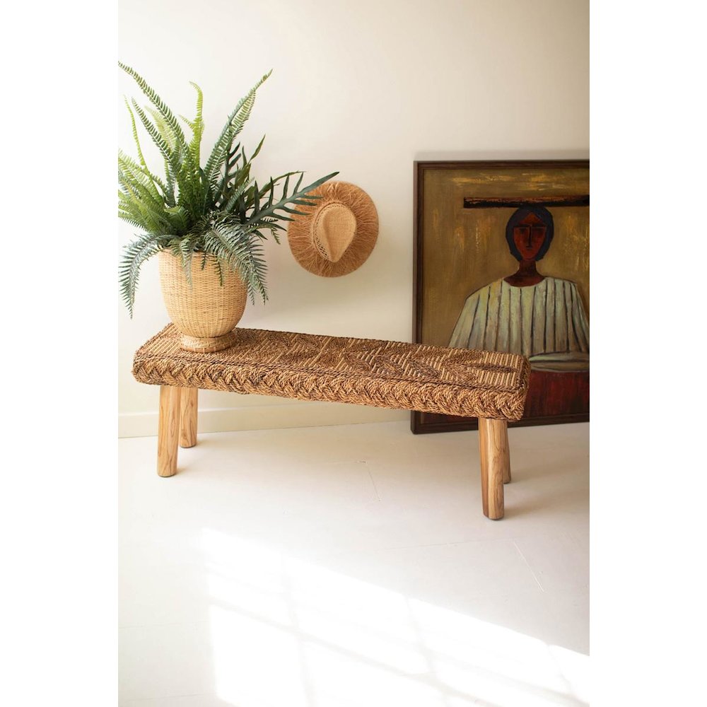 Banana Fiber And Teakwood Bench