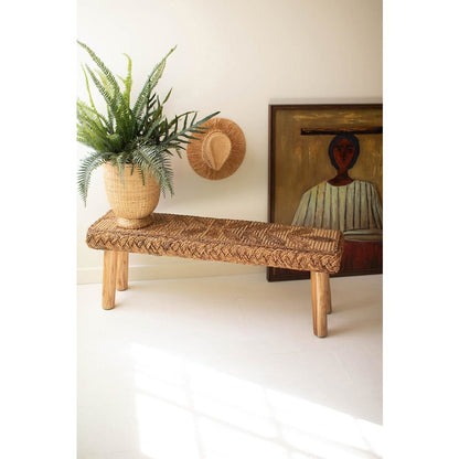 Banana Fiber And Teakwood Bench