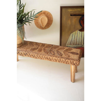 Banana Fiber And Teakwood Bench