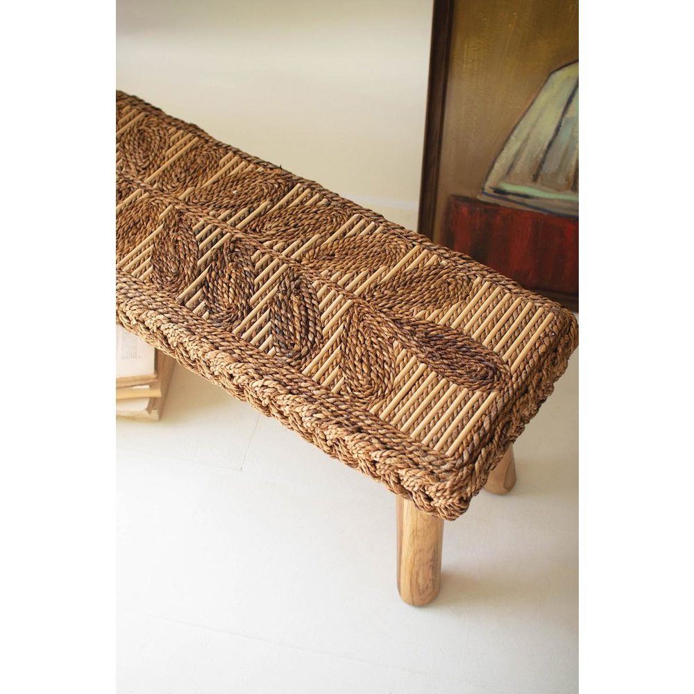 Banana Fiber And Teakwood Bench