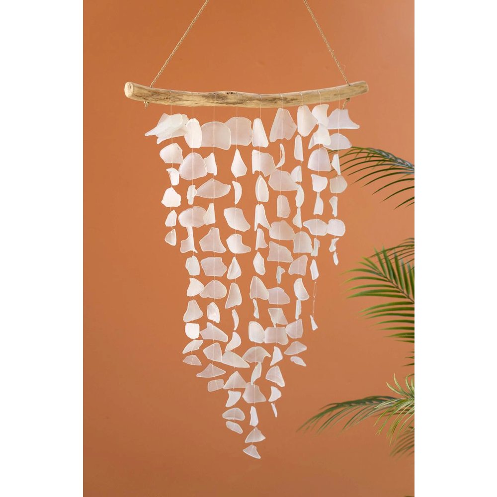 Driftwood And Seaglass Chime - Clear/Frosted