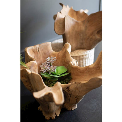 Blooming Teak Root Bowl