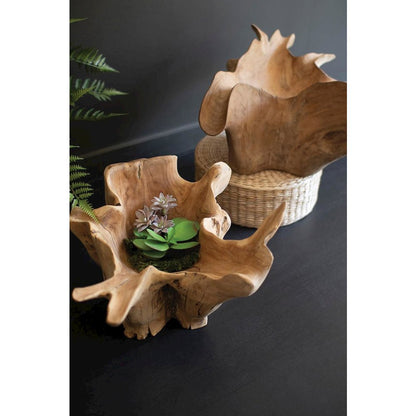 Blooming Teak Root Bowl