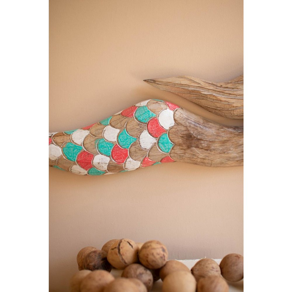 Carved Wooden Mermaid Wall Decor