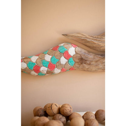 Carved Wooden Mermaid Wall Decor