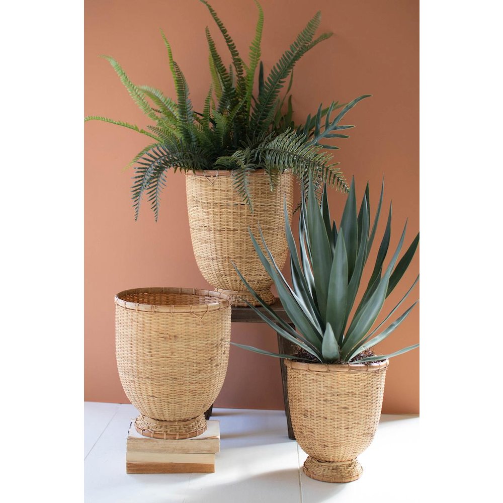 Set Of Three Split Cane  Baskets