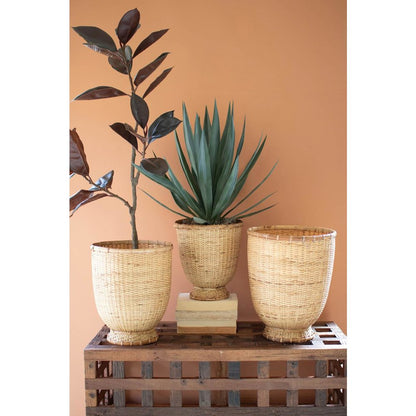 Set Of Three Split Cane  Baskets