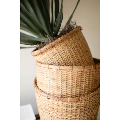 Set Of Three Split Cane  Baskets