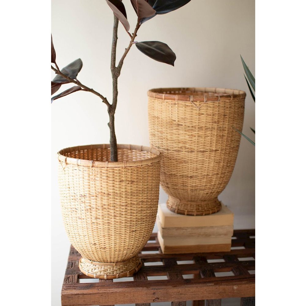 Set Of Three Split Cane  Baskets