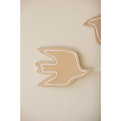 Set Of Two Clay Bird Wall Decor