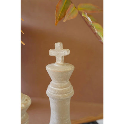 Set Of Two Grey-Wash Chess Pieces