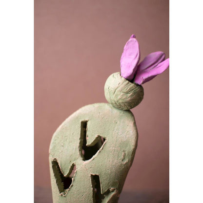 Set Of Two Prickly Pear Clay Luminaries
