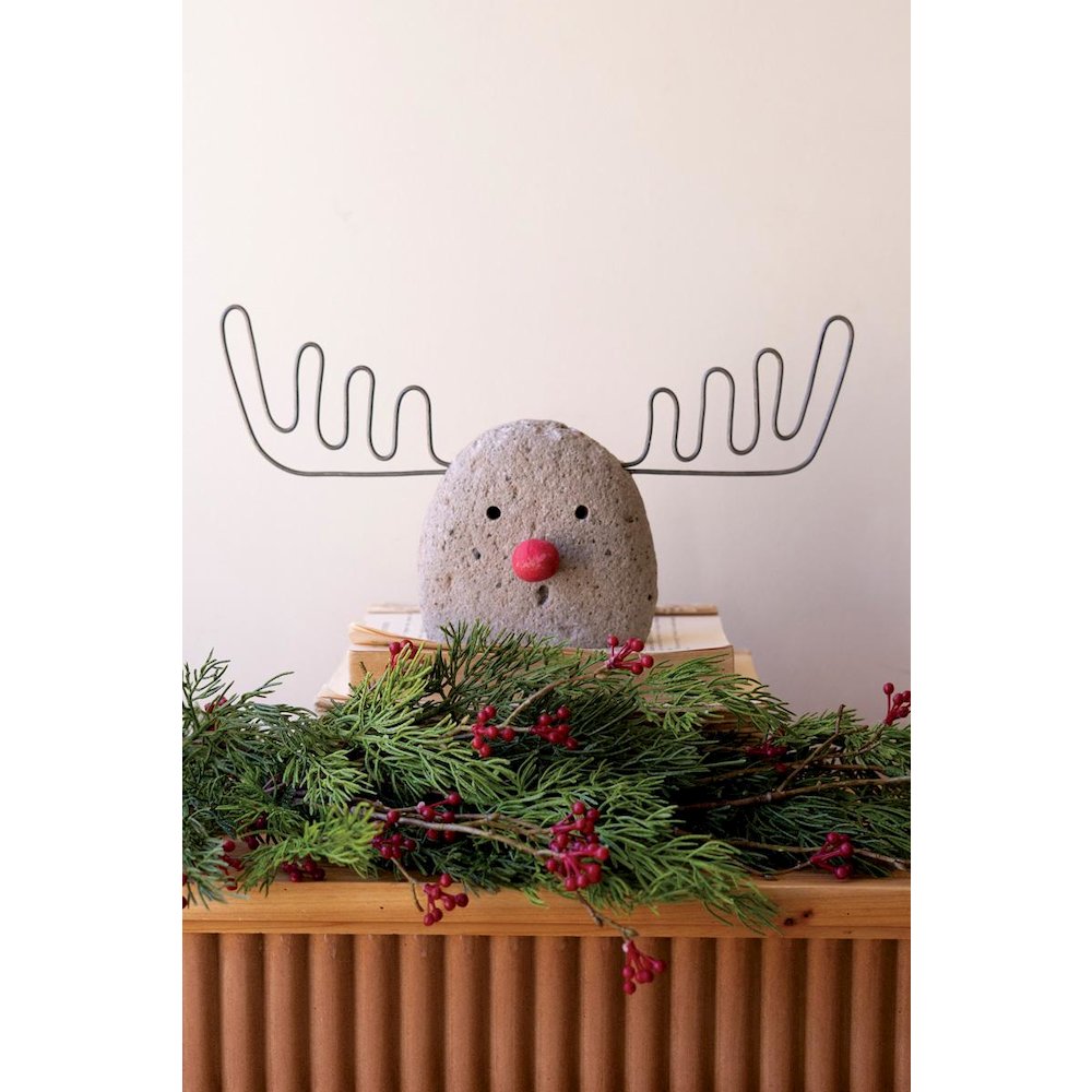 River Rock And Wire Reindeer