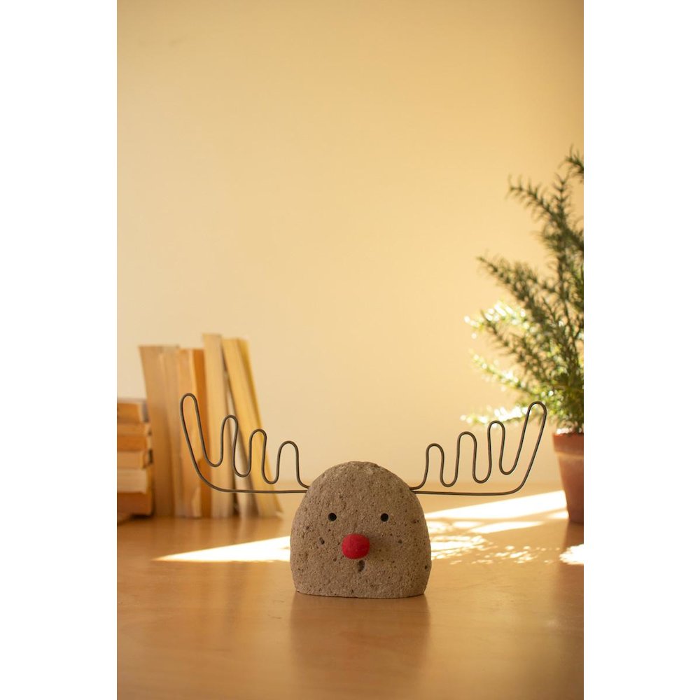 River Rock And Wire Reindeer