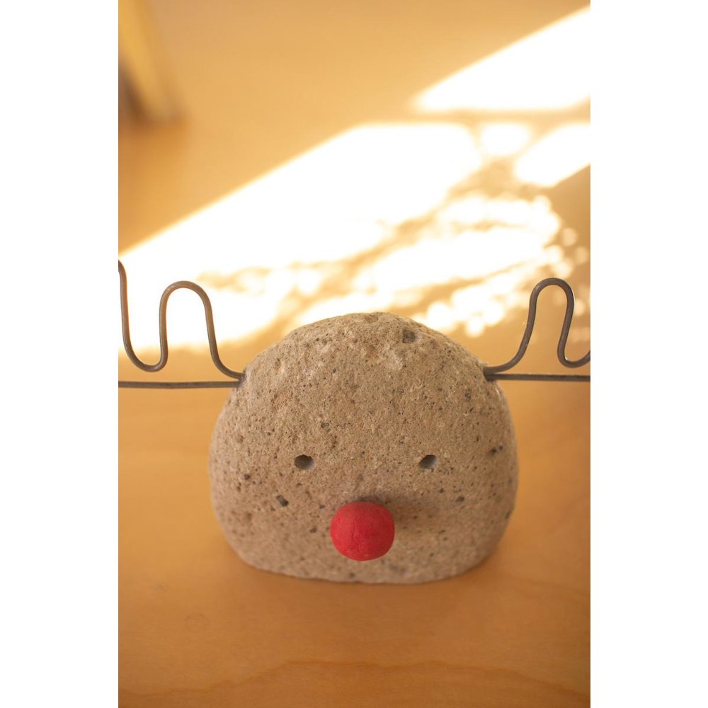 River Rock And Wire Reindeer