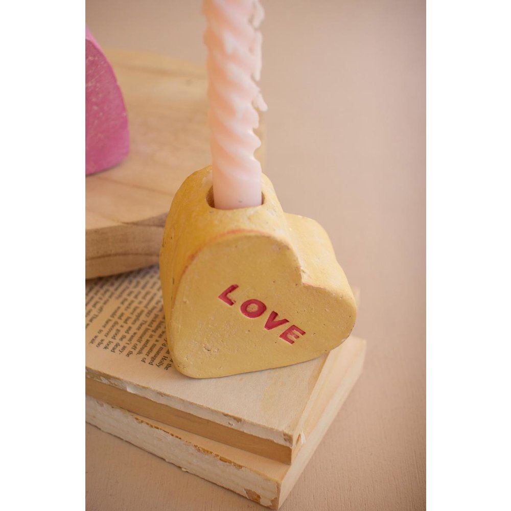 Set Of Three Clay Valentine Heart Candle Holders