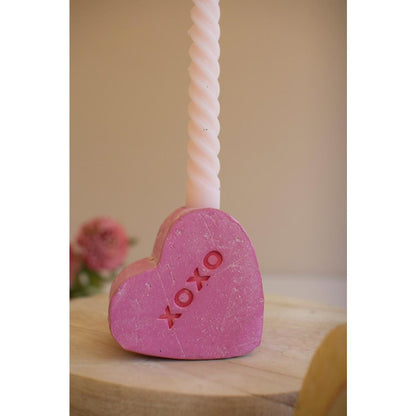 Set Of Three Clay Valentine Heart Candle Holders