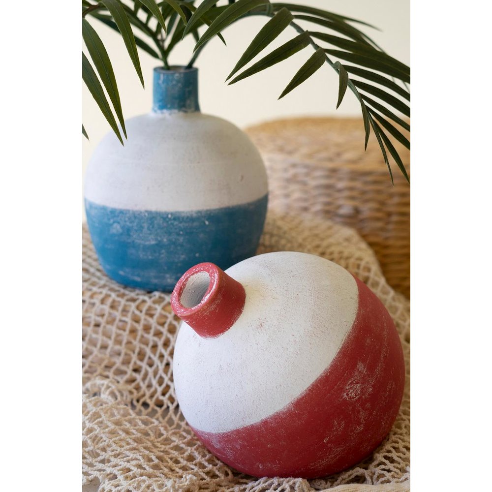 S/2 Clay Round Fishing Bobber Bud Vases