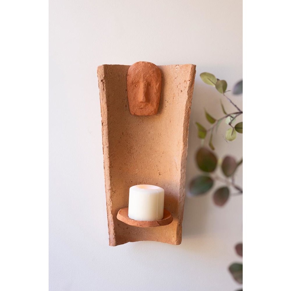 Clay Roofing Tile Pillar Holder With Clay Face