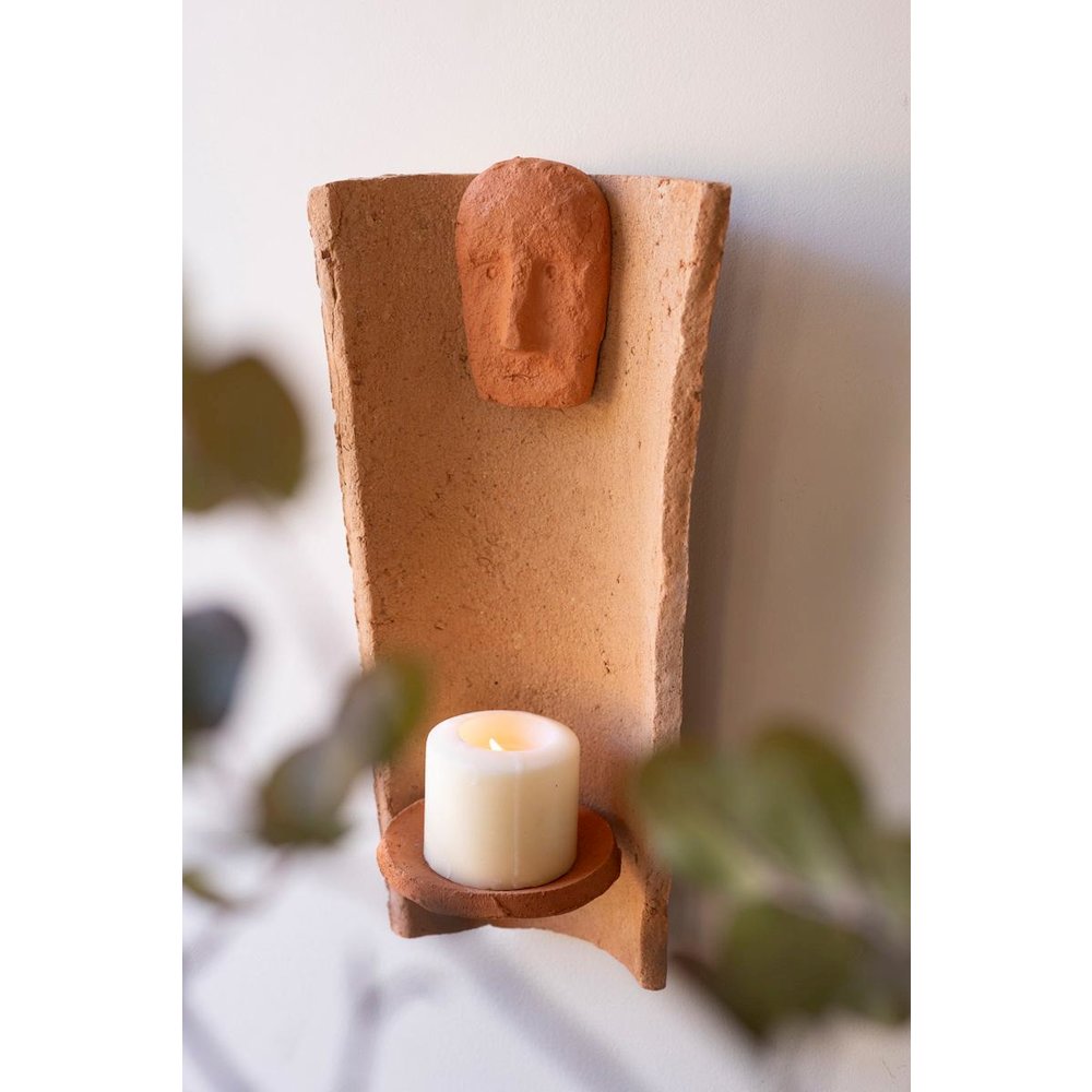 Clay Roofing Tile Pillar Holder With Clay Face