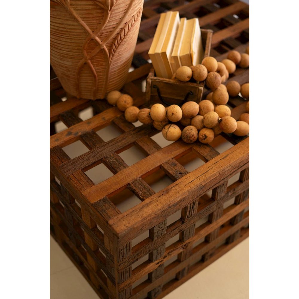 Recycled Truck Wood Grid Coffee Table