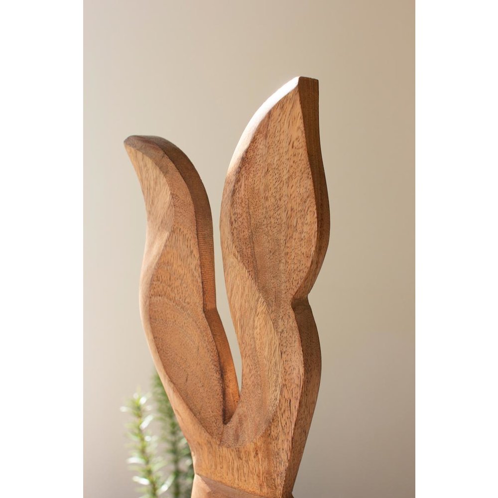 Tall Carved Wooden Rabbit On A Base