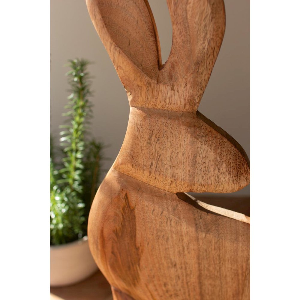 Tall Carved Wooden Rabbit On A Base