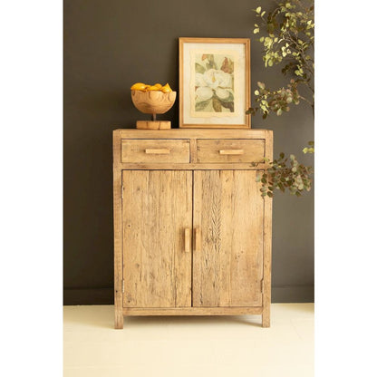 Reclaimed Wood Two Door, Two Drawer Cabinet