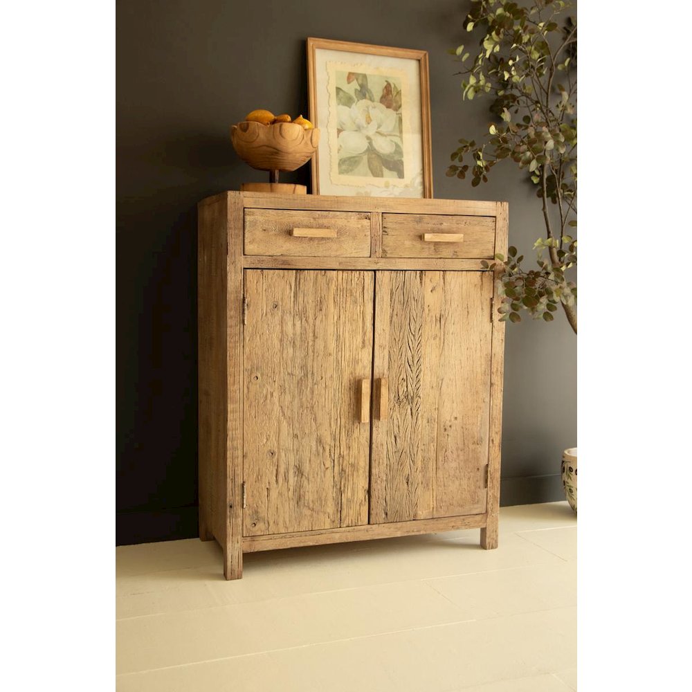 Reclaimed Wood Two Door, Two Drawer Cabinet