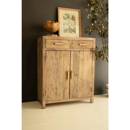 Reclaimed Wood Two Door, Two Drawer Cabinet