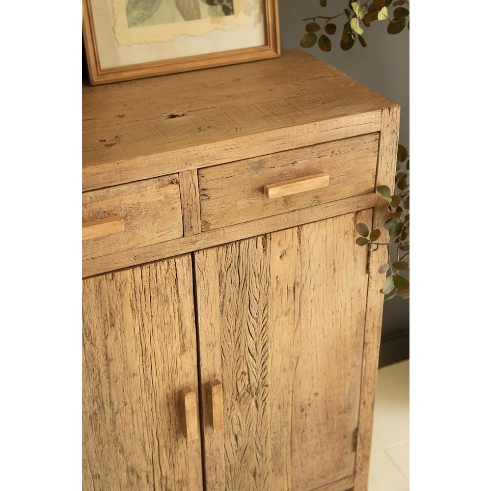 Reclaimed Wood Two Door, Two Drawer Cabinet