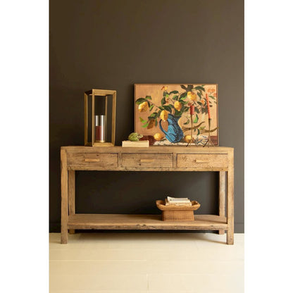 Reclaimed Wood Three Drawer Console - 59" Long