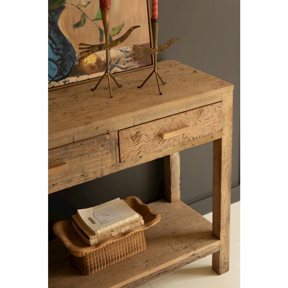 Reclaimed Wood Three Drawer Console - 59" Long