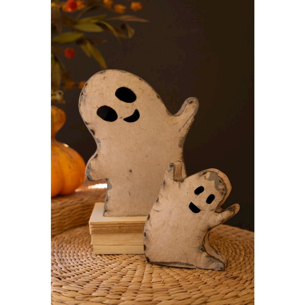 Set Of Two Recycled Iron Halloween Ghosts
