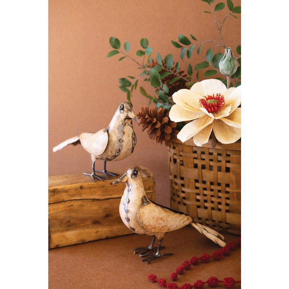 Set of Two Recycled Metal Doves