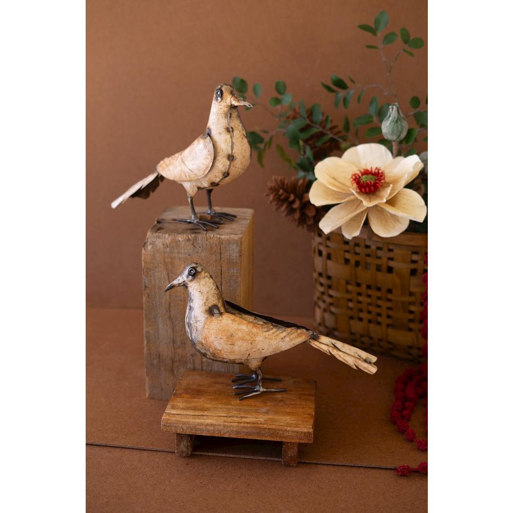 Set of Two Recycled Metal Doves
