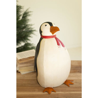 Painted Metal Penguin