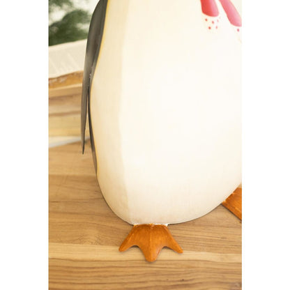 Painted Metal Penguin
