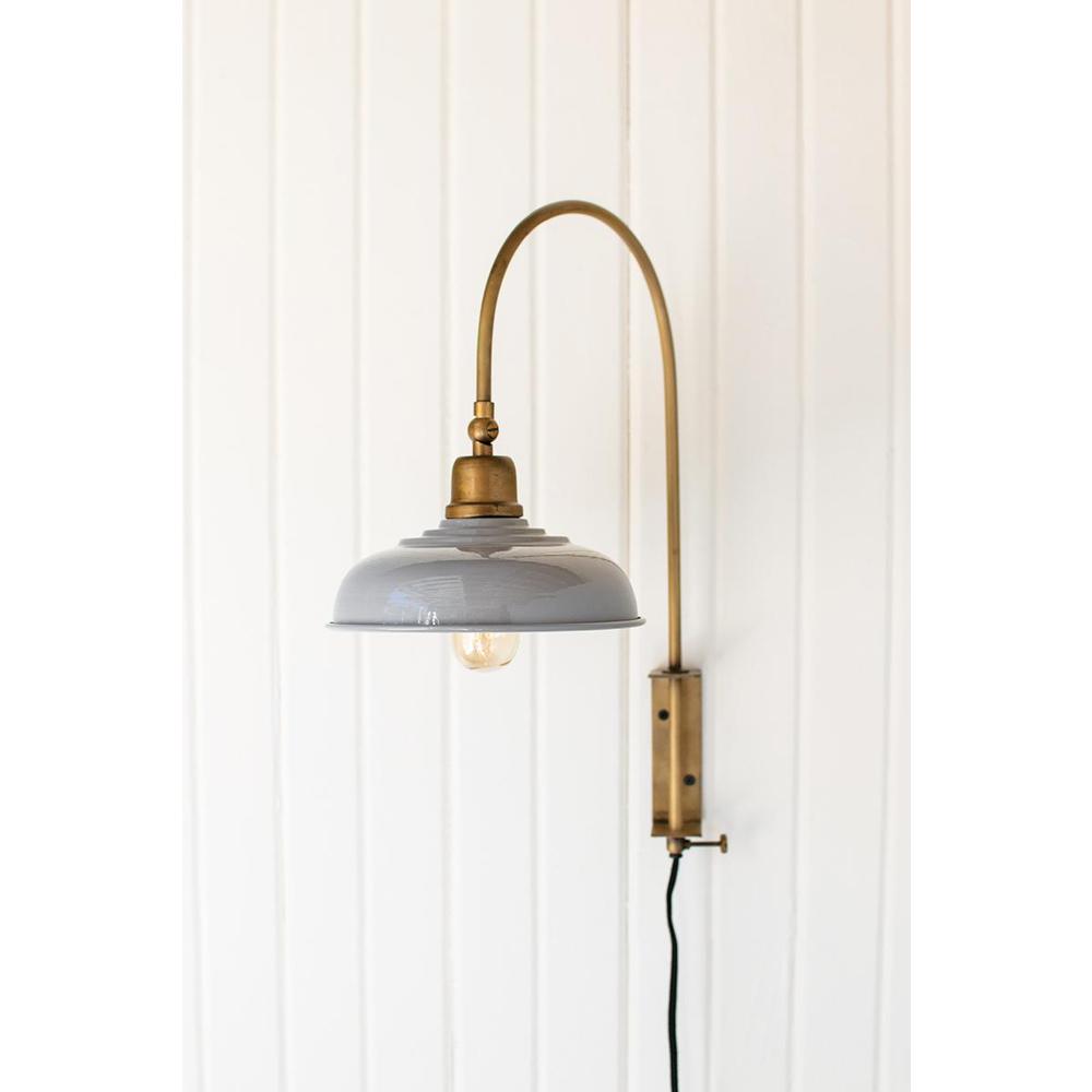 Wall Light With Grey Shade