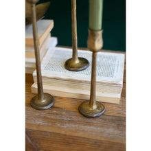 Set Of Three Metal Taper Candle Holders - Antique Brass #1