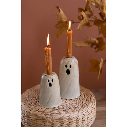 Set Of Two Halloween Ghost Taper Candle Holders