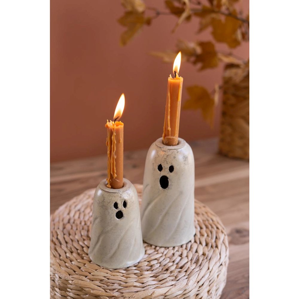 Set Of Two Halloween Ghost Taper Candle Holders