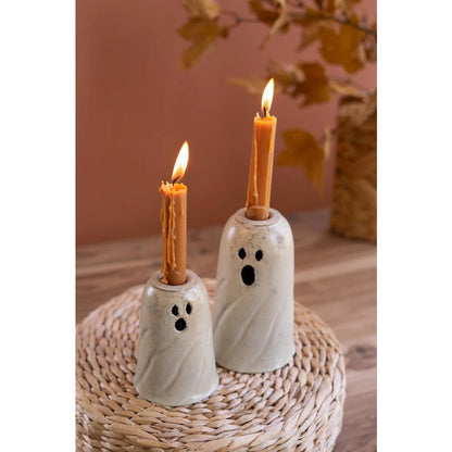 Set Of Two Halloween Ghost Taper Candle Holders