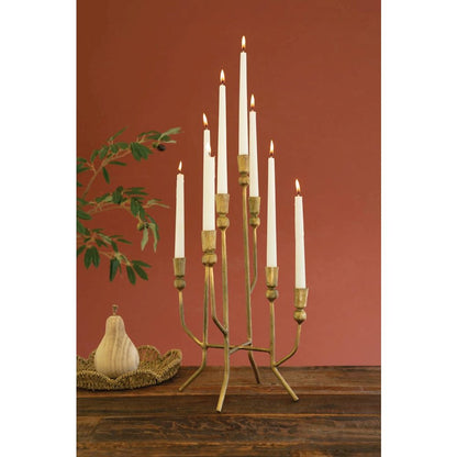 Eight Taper Candelabra - Antique Brass