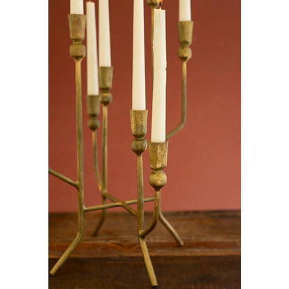 Eight Taper Candelabra - Antique Brass