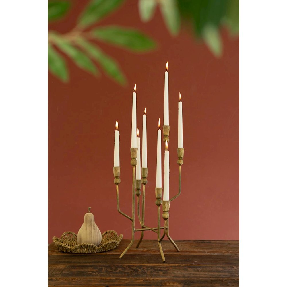 Eight Taper Candelabra - Antique Brass