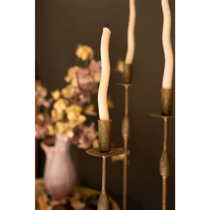 Set Of Three Forged Iron Taper Candle Holders