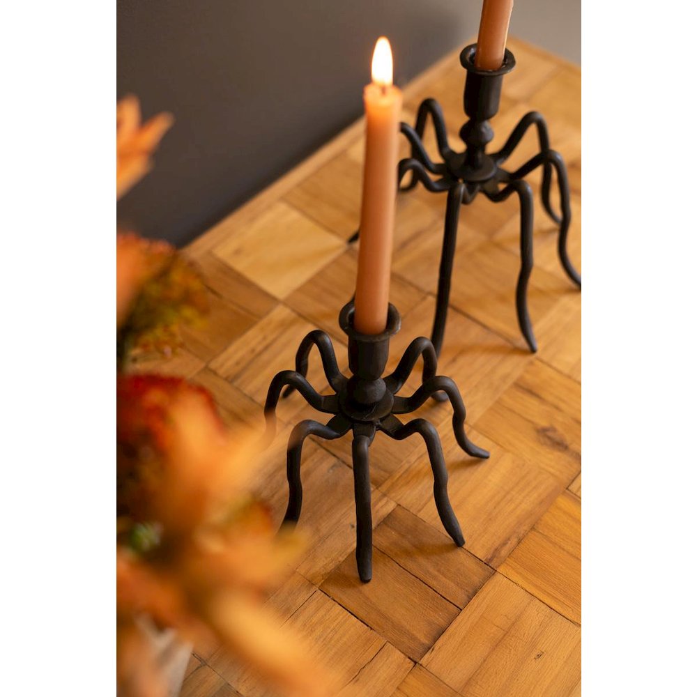 Set Of Two Spider Taper Candle Holders