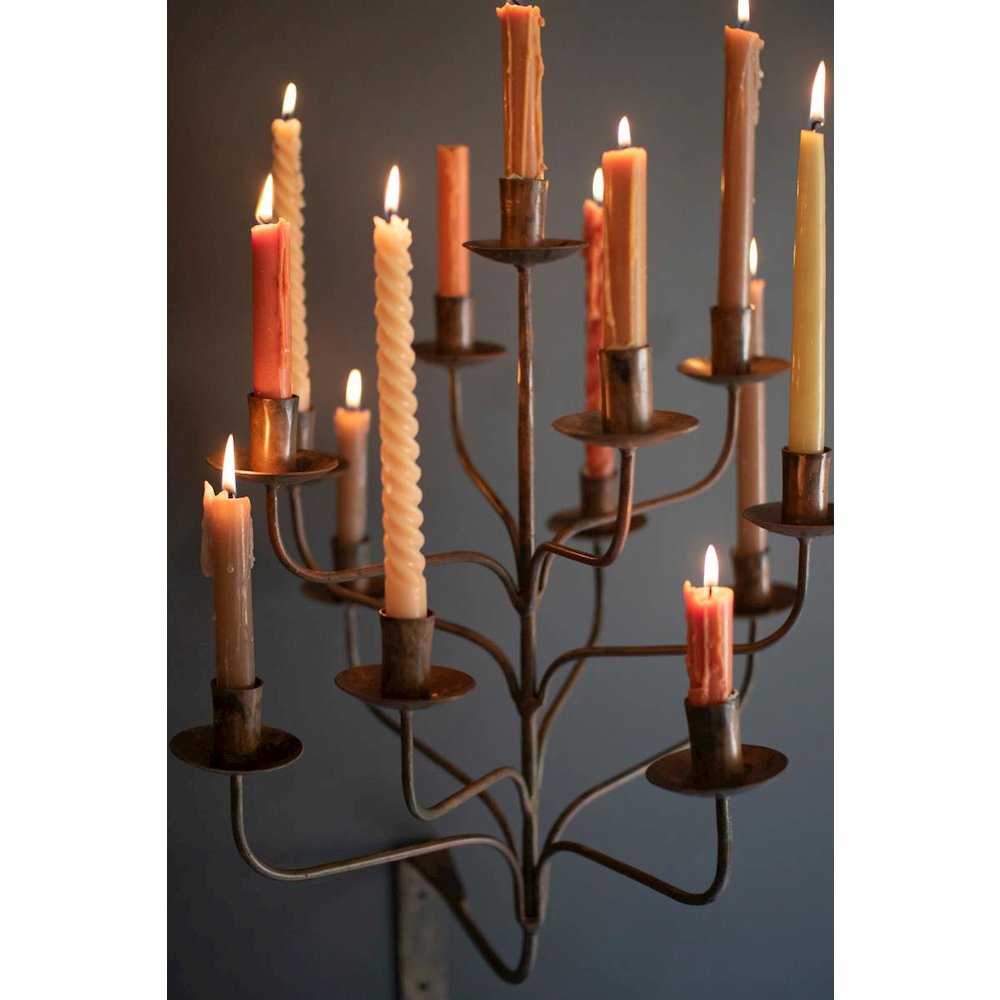 Iron Thirteen Taper Wall Candelabra