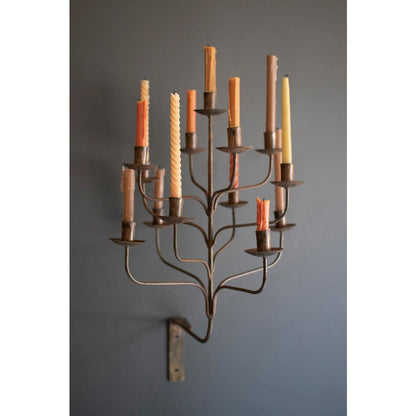 Iron Thirteen Taper Wall Candelabra